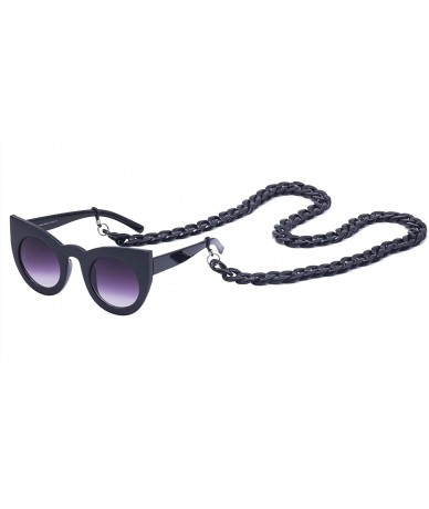 Oval Fashion Retro Party Cat Eye Style Women's Oversized Sunglasses Eyewear With Chain - Style a 3 - C718ERL7K0N $23.27