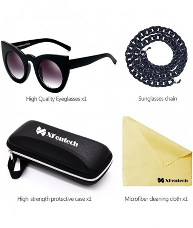 Oval Fashion Retro Party Cat Eye Style Women's Oversized Sunglasses Eyewear With Chain - Style a 3 - C718ERL7K0N $23.27