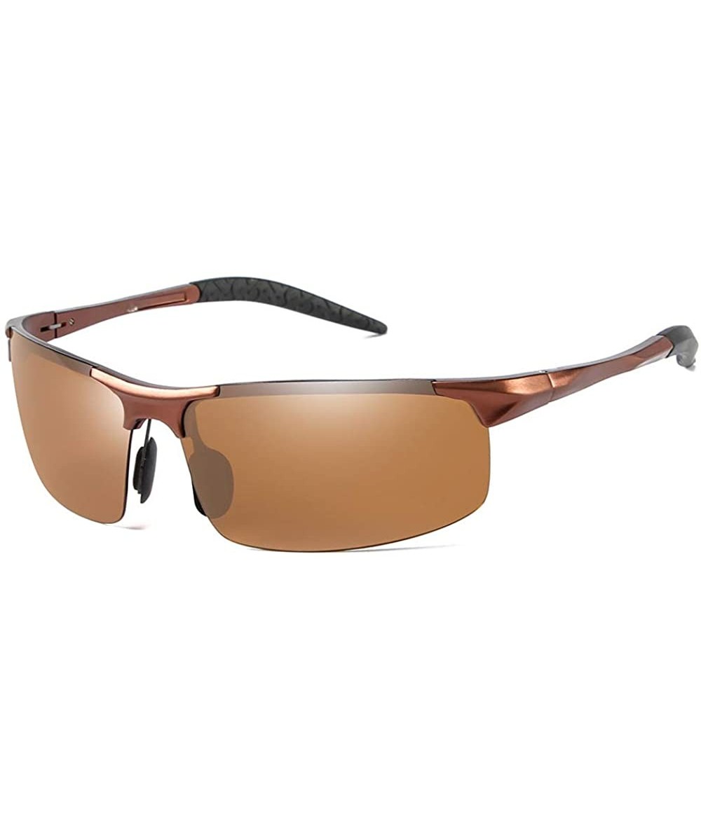 Square Men's Polarized Sports Riding Glasses Smart Photochromic Glasses - Tawny C4 - CB1905ENIDH $30.99