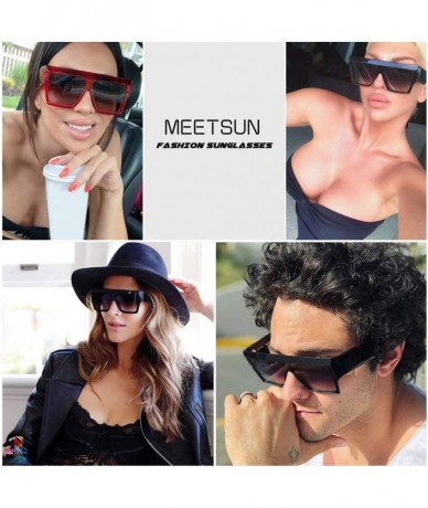 Sport Oversized Flat Top Sunglasses for Women Men Square Designer Fashion Shades - CW18K3GSN4M $25.91