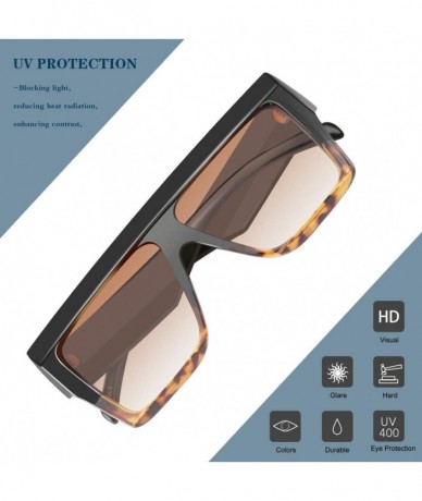 Sport Oversized Flat Top Sunglasses for Women Men Square Designer Fashion Shades - CW18K3GSN4M $25.91