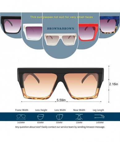 Sport Oversized Flat Top Sunglasses for Women Men Square Designer Fashion Shades - CW18K3GSN4M $25.91