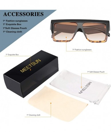 Sport Oversized Flat Top Sunglasses for Women Men Square Designer Fashion Shades - CW18K3GSN4M $25.91