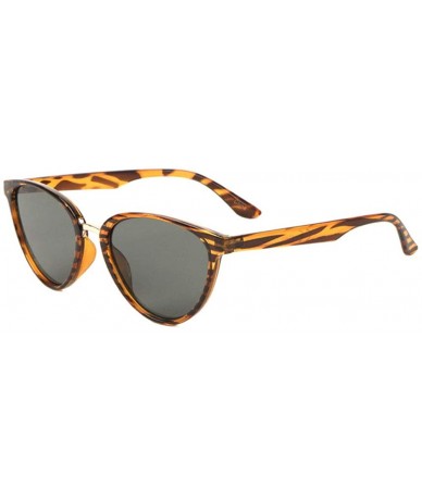 Cat Eye Plastic Frame Metal Nose Bridge Rounded Cat Eye Sunglasses - Brown Demi - C41993WEMOQ $26.77