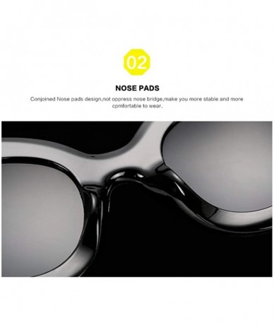 Goggle Vintage Oval Sunglasses Women-Cat Eye Owersized Lens-Fashion Leopard Eyewear - A - C3190ECS5OS $56.20