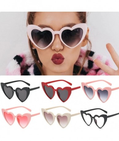 Square Hot Sale! Summer Glasses-Women Fashion Heart-Shaped Sunglasses Integrated UV Protection Designer Eyewear (A) - A - C81...