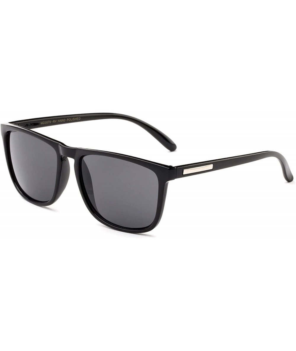 Sport Brandon" Retro Keyhole Design Vintage Design Flash/Mirror Sunglasses - Black/Smoke - CA12IGNN20J $19.15