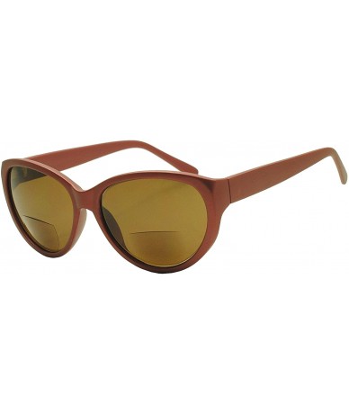 Square Womens Small Oval Casual Bi-Focal Sun Readers Sunglasses Rx Power +150 - +300 - Burgundy (Style 1) - CR12N24YYH3 $19.88