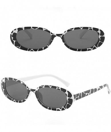 Wrap Unisex Fashion New Small Frame Sunglasses Cow Color Vintage Irregular Shape Casual Sun Glasses - C - CO18ST2HZ9S $16.57