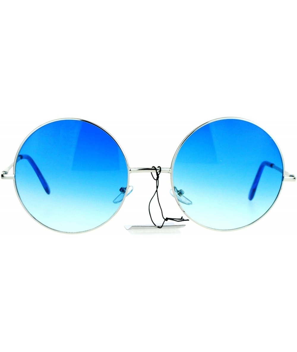 Oversized Hippie Oceanic Gradient Large Circle Lens Sunglasses - Blue - CH12IGSQXLJ $22.44