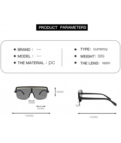 Square Women Fashion Oversize Big Square Frame Vintage Retro Polarized Sunglasses for Female Shades UV400 8077 - Black - C018...