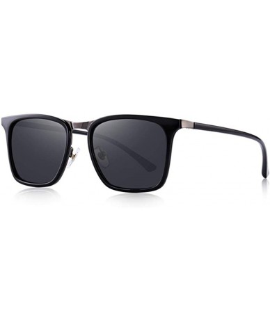 Sport DESIGN Men Square Polarized Sunglasses For Driving Outdoor Sports C01 Black - C01 Black - CJ18XDWWRRX $29.35