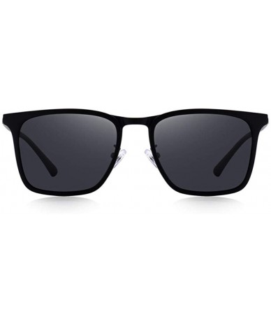 Sport DESIGN Men Square Polarized Sunglasses For Driving Outdoor Sports C01 Black - C01 Black - CJ18XDWWRRX $29.35