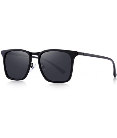 Sport DESIGN Men Square Polarized Sunglasses For Driving Outdoor Sports C01 Black - C01 Black - CJ18XDWWRRX $29.35