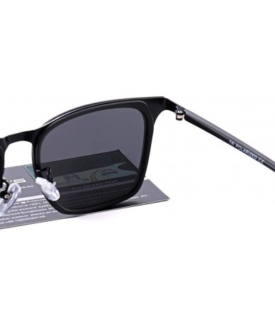 Sport DESIGN Men Square Polarized Sunglasses For Driving Outdoor Sports C01 Black - C01 Black - CJ18XDWWRRX $29.35