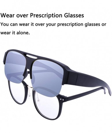 Sport Over Glasses Sunglasses Fit over Prescription Glasses for Women & Men with Polarized Mirrored Lens - CW190OGNZY4 $29.58