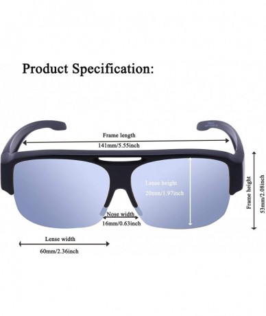 Sport Over Glasses Sunglasses Fit over Prescription Glasses for Women & Men with Polarized Mirrored Lens - CW190OGNZY4 $29.58