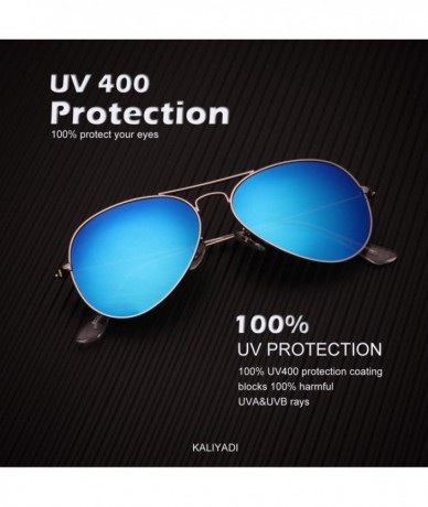 Aviator Classic Aviator Sunglasses for Men Women Driving Sun glasses Polarized Lens 100% UV Blocking - E Blue - CD18Y0N0926 $...