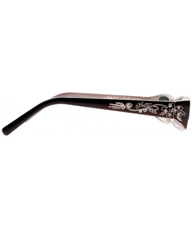 Rectangular Women Diamonds Flowers Transition Photochromic Reading Glasses UV400 Sunglasses - Brown - CS18DW0U8UN $33.71