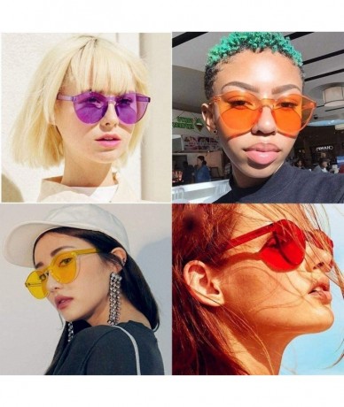 Round Unisex Fashion Candy Colors Round Outdoor Sunglasses Sunglasses - Orange Yellow - CF199ON6DI9 $17.81