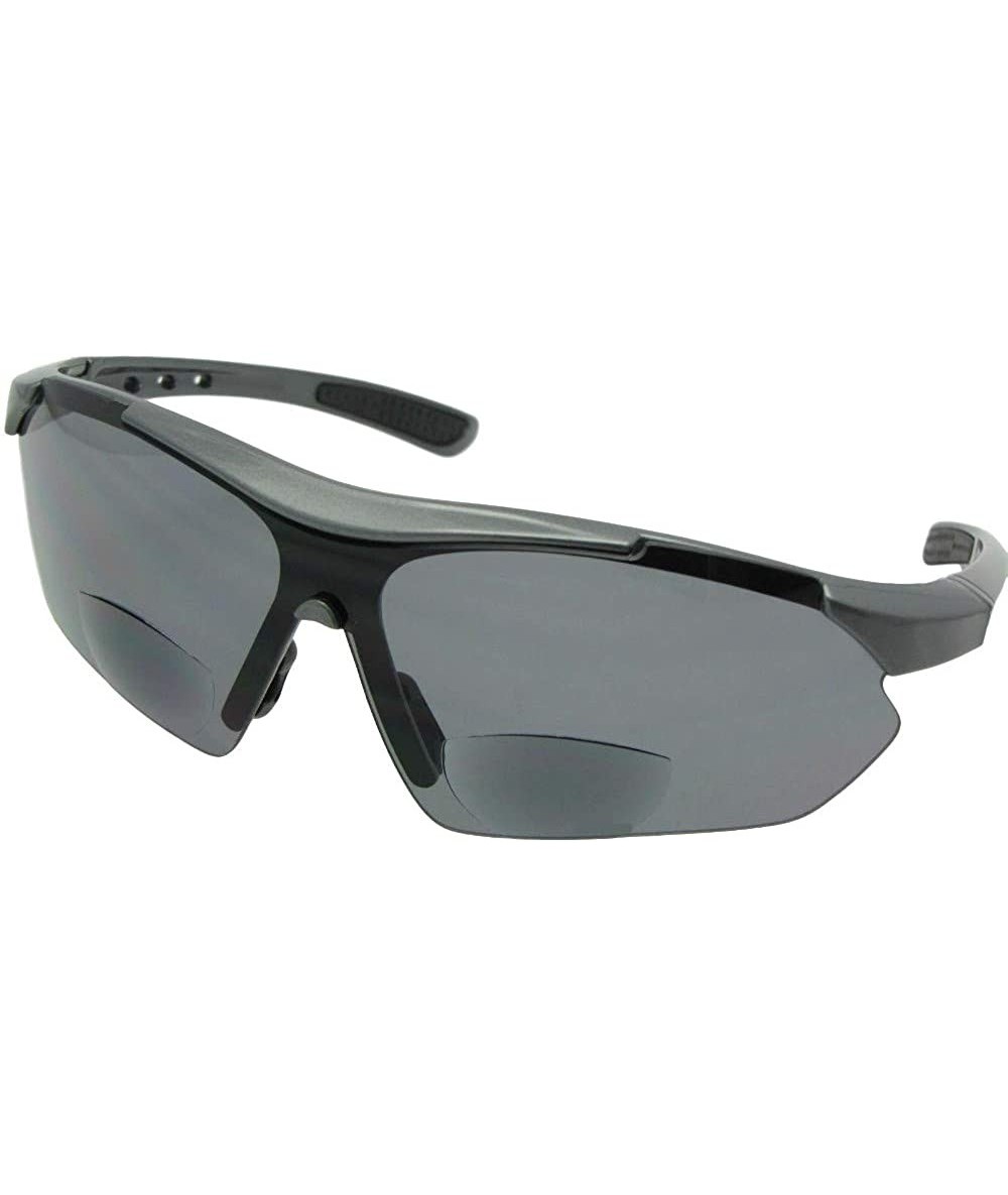 Rimless Semi Rimless Sports Bifocal Sunglasses B16 - Gray Frame Black Nose Pads - CX18IA5N8EY $27.66