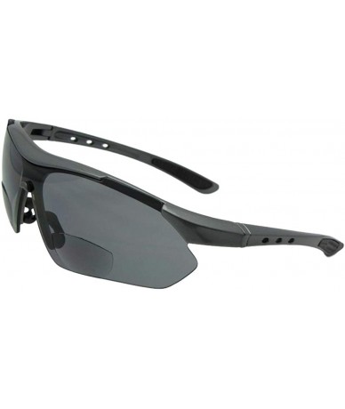 Rimless Semi Rimless Sports Bifocal Sunglasses B16 - Gray Frame Black Nose Pads - CX18IA5N8EY $27.66