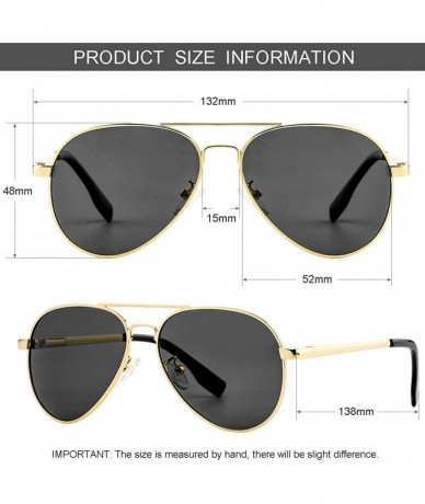 Sport Polarized Small Aviator Sunglasses for Small Face Women Men Juniors- 52mm - Gold/Grey + Gold/Pink Mirror - CH19CMG43UG ...