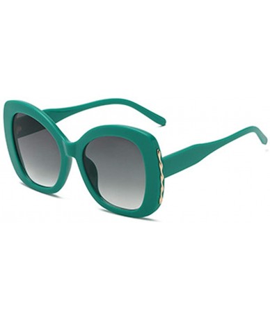 Oval fashion Shade Sunglasses Retro glasses Men and women Sunglasses - Green - C118LL809ID $17.94