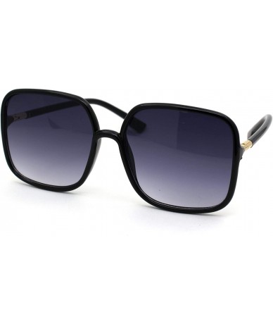 Oversized Womens Mod Rectangular Oversize Butterfly Sunglasses - Black Smoke - C618Z0KTC9Q $24.05