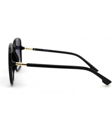 Oversized Womens Mod Rectangular Oversize Butterfly Sunglasses - Black Smoke - C618Z0KTC9Q $24.05