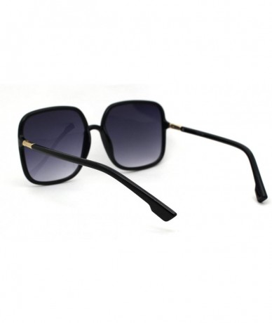 Oversized Womens Mod Rectangular Oversize Butterfly Sunglasses - Black Smoke - C618Z0KTC9Q $24.05