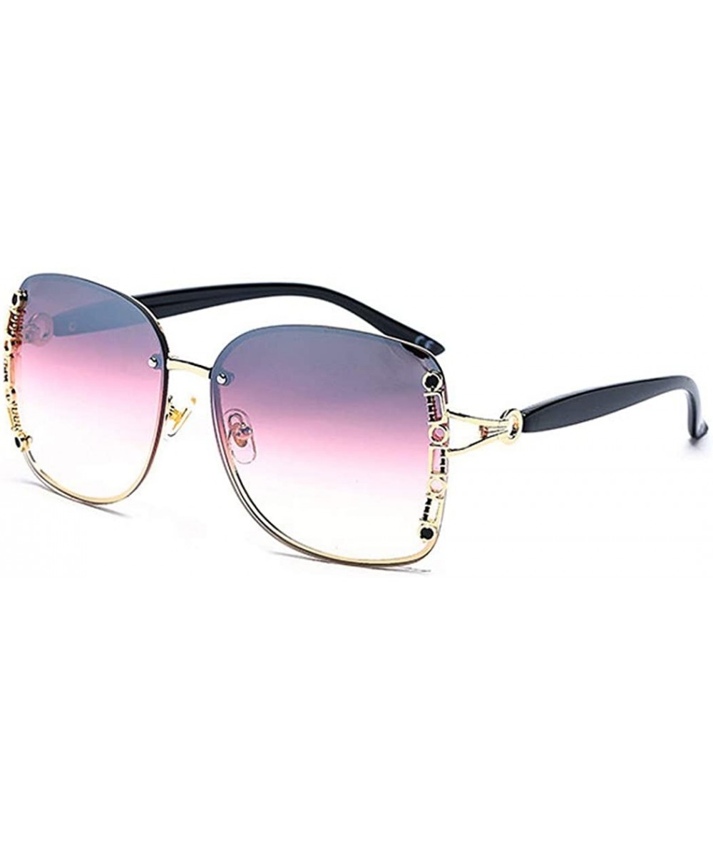 Aviator Frameless personality sun eye- fashion metal frame ladies sunglasses - D - CU18S6GAXUA $79.77