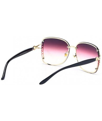 Aviator Frameless personality sun eye- fashion metal frame ladies sunglasses - D - CU18S6GAXUA $79.77