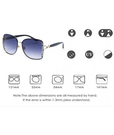 Aviator Frameless personality sun eye- fashion metal frame ladies sunglasses - D - CU18S6GAXUA $79.77