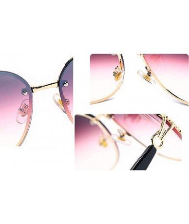 Aviator Frameless personality sun eye- fashion metal frame ladies sunglasses - D - CU18S6GAXUA $79.77