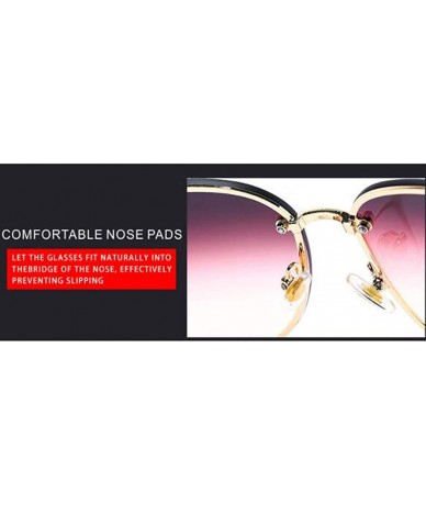 Aviator Frameless personality sun eye- fashion metal frame ladies sunglasses - D - CU18S6GAXUA $79.77