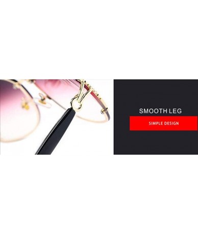 Aviator Frameless personality sun eye- fashion metal frame ladies sunglasses - D - CU18S6GAXUA $79.77