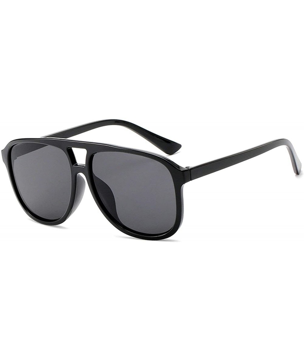 Oversized Vintage style Square Sunglasses for Men and Women AC PC UV400 Sunglasses - Black - CO18SAT4KDG $29.01