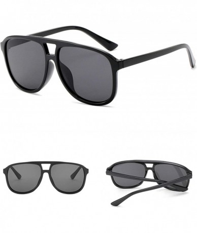 Oversized Vintage style Square Sunglasses for Men and Women AC PC UV400 Sunglasses - Black - CO18SAT4KDG $29.01