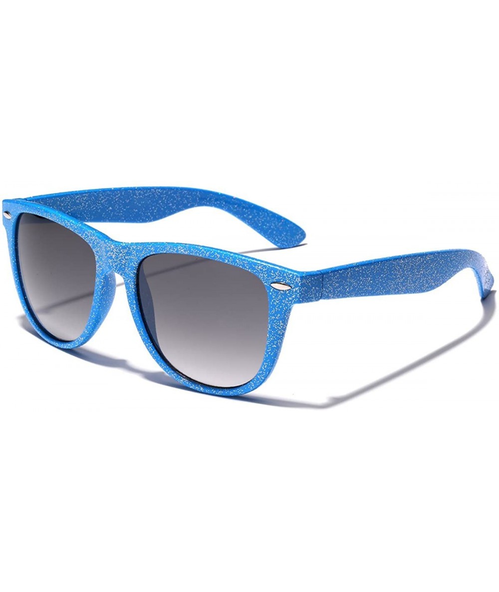 Oversized Colorful Retro Fashion Ladies Glitter Sunglasses - Glitter Blue - C211OXKF9G5 $20.37