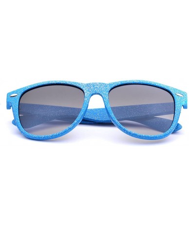 Oversized Colorful Retro Fashion Ladies Glitter Sunglasses - Glitter Blue - C211OXKF9G5 $20.37