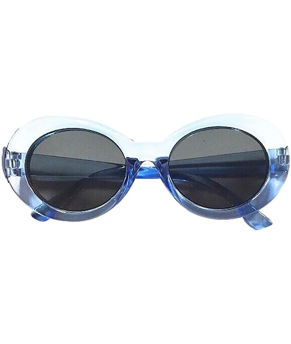 Oval Women Fashion Sunglasses - Retro Vintage Clout Goggles Unisex Sunglasses Rapper Oval Shades Glasses - F - C4196209Q80 $1...