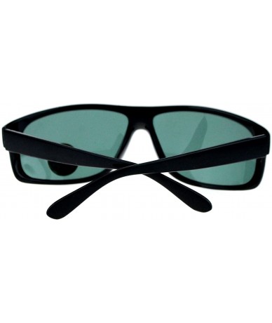 Sport Mens Tempered Glass Lens Warp Around Sport Plastic Sunglasses - Black - CQ18EN8D0ZX $19.96