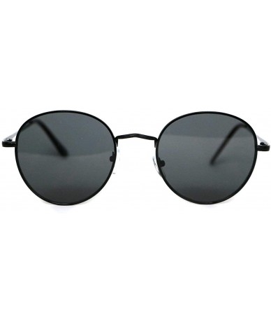 Round Round Metal Frame Sunglasses for Men Women - Black - CS18X2DWW80 $26.74