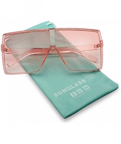 Square Oversized Festival Candy Colored Tone Square Crystal Frame Sunglasses - Pink Frame - Pink - C618EWUH4WN $22.71