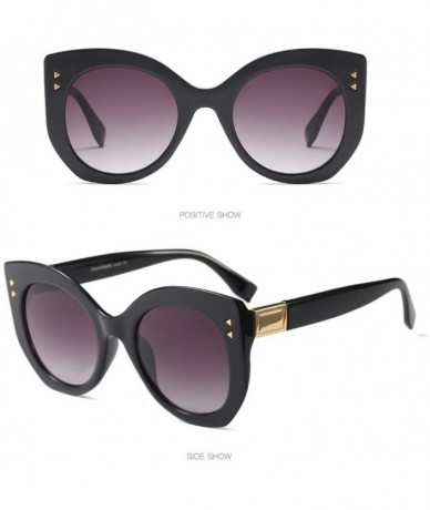 Cat Eye Cat Eye Sunglasses - Women Vintage Big Frame Sunglasses Ladies Man Retro Eyewear (C) - C - CI18E4QXW0N $18.43