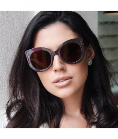 Cat Eye Cat Eye Sunglasses - Women Vintage Big Frame Sunglasses Ladies Man Retro Eyewear (C) - C - CI18E4QXW0N $18.43