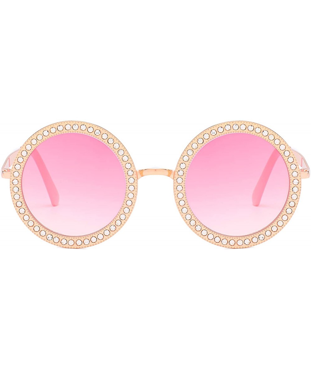 Oversized Round Sunglasses for Women Oversized Rhinestone Circle Glasses FESTIVAL - CZ18HLIG26G $26.10