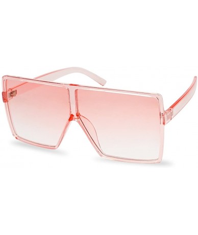 Square Oversized Festival Candy Colored Tone Square Crystal Frame Sunglasses - Pink Frame - Pink - C618EWUH4WN $22.71