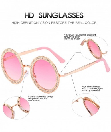 Oversized Round Sunglasses for Women Oversized Rhinestone Circle Glasses FESTIVAL - CZ18HLIG26G $26.10